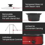 Elite Gourmet Triple Slow Cooker Buffet Server