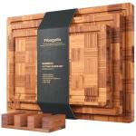 Set of 3 Bamboo Cutting Boards with Holder