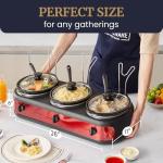 Elite Gourmet Triple Slow Cooker Buffet Server