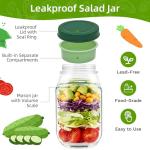 Gaulofo Leak-Resistant Salad Container with Dressing Cup