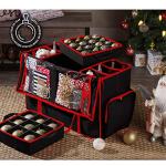 ZOBER Christmas Ornament Storage Box with Trays