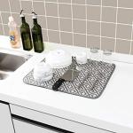 Absorbent Microfiber Dish Drying Mat, Grey 19.2" x 15.8