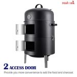 Realcook 17 Inch Steel Charcoal Smoker Grill