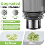 EanOruus 400W Cold Press Juicer with Wide Feed Chute