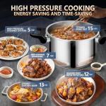8-Quart Stainless Steel Pressure Cooker for Canning