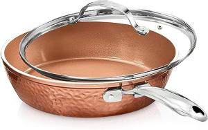 GOTHAM STEEL 12 Inch Hammered Copper Frying Pan