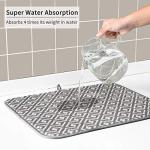 Absorbent Microfiber Dish Drying Mat, Grey 19.2" x 15.8