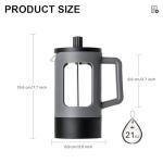 YOLIFE 21oz French Press Coffee Maker in Grey