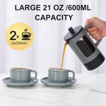 YOLIFE 21oz French Press Coffee Maker in Grey