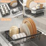 Expandable Over Sink Dish Drying Rack with Drainboard
