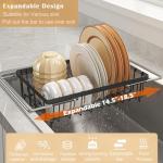 Expandable Over Sink Dish Drying Rack with Drainboard