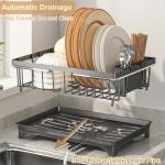Expandable Over Sink Dish Drying Rack with Drainboard