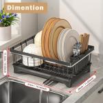 Expandable Over Sink Dish Drying Rack with Drainboard