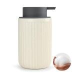 Beige Ceramic Foaming Soap Dispenser with Pump
