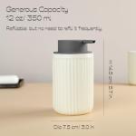 Beige Ceramic Foaming Soap Dispenser with Pump