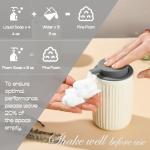 Beige Ceramic Foaming Soap Dispenser with Pump