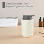 Beige Ceramic Foaming Soap Dispenser with Pump