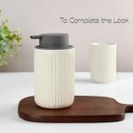 Beige Ceramic Foaming Soap Dispenser with Pump