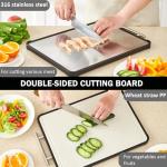 AceFly Large Stainless Steel Double-Sided Cutting Board