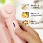 Pink 5-Speed Electric Hand Mixer with Attachments