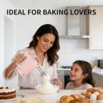 Pink 5-Speed Electric Hand Mixer with Attachments