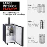 Single Tap Stainless Steel Beer Kegerator Dispenser