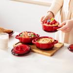 LOVE Casa 4-Piece Mini Cocotte Set, Red