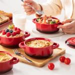 LOVE Casa 4-Piece Mini Cocotte Set, Red
