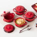 LOVE Casa 4-Piece Mini Cocotte Set, Red