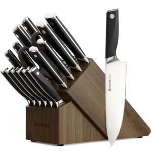 Astercook 17-Piece German Stainless Steel Knife Set