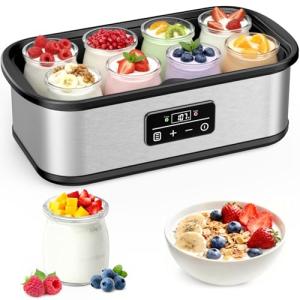 Adjustable Yogurt Maker with 8 Glass Jars