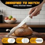 ORVIX 10-Inch Serrated Bread Knife for Easy Slicing