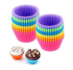 24 Pack Reusable Silicone Cupcake Baking Cups