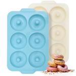 Toeusog Nonstick Silicone Donut Pan with Metal Frame