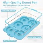 Toeusog Nonstick Silicone Donut Pan with Metal Frame