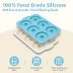 Toeusog Nonstick Silicone Donut Pan with Metal Frame