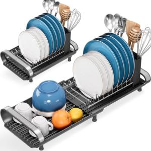 Compact Expandable Stainless Steel Dish Drying Rack