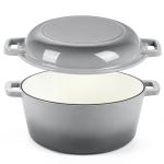 P&P CHEF 5Qt Gray Cast Iron Dutch Oven Set