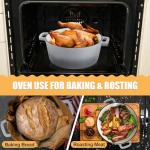 P&P CHEF 5Qt Gray Cast Iron Dutch Oven Set