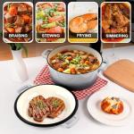 P&P CHEF 5Qt Gray Cast Iron Dutch Oven Set