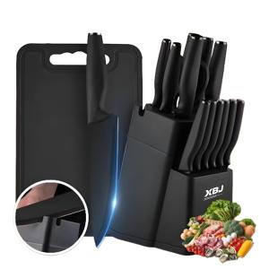 15-Piece Stainless Steel Knife Set with Sharpener
