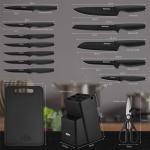15-Piece Stainless Steel Knife Set with Sharpener