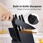 15-Piece Stainless Steel Knife Set with Sharpener