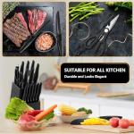 15-Piece Stainless Steel Knife Set with Sharpener