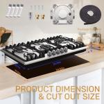 36 Inch Gas Cooktop with 5 Sealed Burners