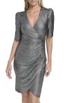 Calvin Klein Women's Glitter V-Neck Wrap Dress