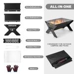 Odoland Portable Charcoal Campfire Grill with Carry Bag
