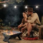 Odoland Portable Charcoal Campfire Grill with Carry Bag