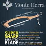 MonteHerra 17-Inch Wooden Bread Knife with Serrated Blade