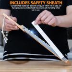 MonteHerra 17-Inch Wooden Bread Knife with Serrated Blade